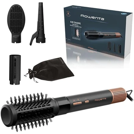 Rowenta Hair brush | Air Shape UB9820E0 | Ion conditioning | Number of heating levels 3 | 1300 W | Juodas