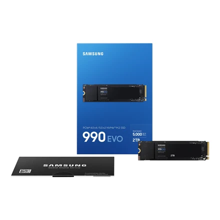 Kietasis diskas Samsung 990 EVO, 2000 GB, Rašymo greitis 4200 MB/s, Skaitymo greitis 5000 MB/s