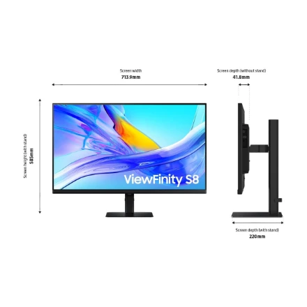 Monitorius Samsung | LS32D800UAUXEN | 32 " | VA | UHD | 16:9 | 60 Hz | 5 ms | 3840 x 2160 pikselių | 350 cd/m² | Juodas