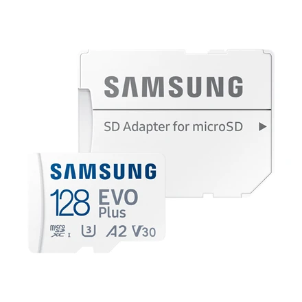 Atminties kortelė Samsung EVO Plus microSD 128 GB, Baltos spalvos