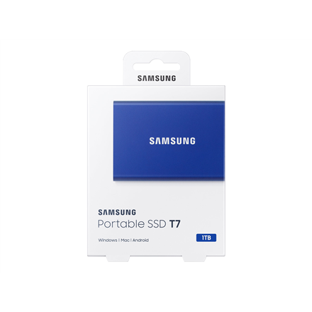 Išorinis kietasis diskas SSD SAMSUNG|T7/1TB/USB 3.2/Rašymo greitis 1000 MBytes/sec/Skaitymo greitis 1050 MBytes/sec/MU-PC1T0H/WW