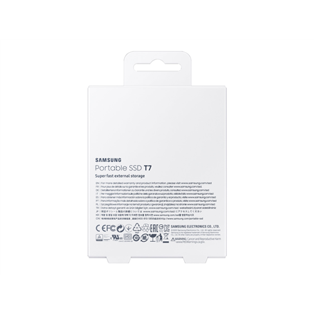 Išorinis kietasis diskas SSD SAMSUNG|T7/1TB/USB 3.2/Rašymo greitis 1000 MBytes/sec/Skaitymo greitis 1050 MBytes/sec/MU-PC1T0H/WW