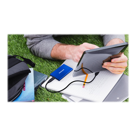 Išorinis kietasis diskas SSD SAMSUNG|T7/1TB/USB 3.2/Rašymo greitis 1000 MBytes/sec/Skaitymo greitis 1050 MBytes/sec/MU-PC1T0H/WW