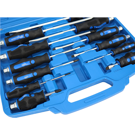 SATRA 12 vnt Go-Thru atsuktuvų rinkinys magnetinio galo plokščia galvute ir „Philips Heavy Duty S-S12PC“