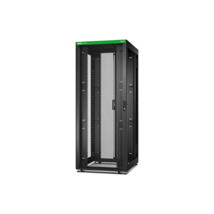 APC Easy Rack 800mm/42U/1000mm, su stogu, ratukais, kojelėmis ir 4 laikikliais, be šoninių panelių, juodas | Schneider Electric
