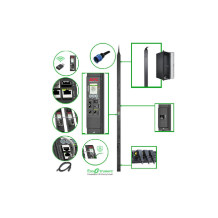 APC Rack PDU 9000 komutuojamas, ZeroU, 32A, 230V, (21) C13 ir (3) C19 | Schneider Electric