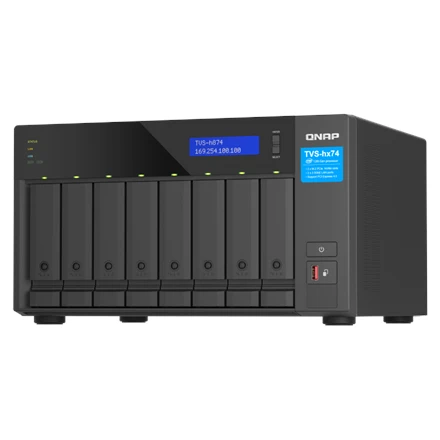 Serveris QNAP TVS-h874 NAS bokštas Intel® Core™ i5 i5-12400 32 GB DDR4 QuTS hero juodas