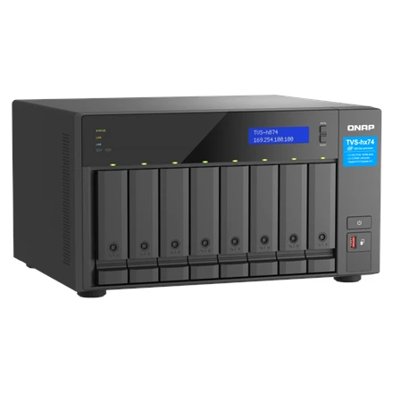 Serveris QNAP TVS-h874 NAS bokštas Intel® Core™ i5 i5-12400 32 GB DDR4 QuTS hero juodas