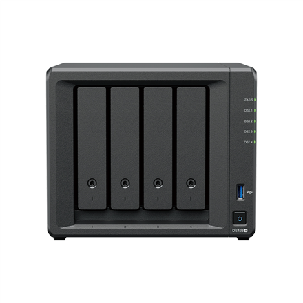 Serveris Synology | Bokštinis NAS | DS423+ | Intel Celeron | J4125 | Procesoriaus dažnis 2,7 GHz | 2 GB | DDR4