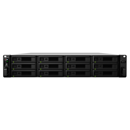 Synology Rack NAS RS3618xs iki 12 HDD/SSD su karštuoju keitimu, Xeon D-1521 keturių branduolių, procesoriaus dažnis 2,4 GHz, 8 GB, DDR4, RAID 0, 1, 5, 6, 10, hibridinis, 4 x 1GbE, 2 x USB 3.2 Gen 1 prievadai, 2 x išplėtimo prievadai, 2 x PCIe, keturi ventiliatoriai