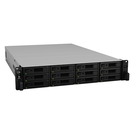 Synology Rack NAS RS3618xs iki 12 HDD/SSD su karštuoju keitimu, Xeon D-1521 keturių branduolių, procesoriaus dažnis 2,4 GHz, 8 GB, DDR4, RAID 0, 1, 5, 6, 10, hibridinis, 4 x 1GbE, 2 x USB 3.2 Gen 1 prievadai, 2 x išplėtimo prievadai, 2 x PCIe, keturi ventiliatoriai