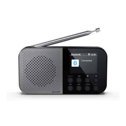 „Sharp OSAKA“ kišeninis / rankinis nešiojamas skaitmeninis radijas | DR-P520(GY) | „Bluetooth“