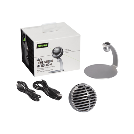 Shure MV5 Digital Condenser Microphone, Pilkas | Shure | Digital Condenser Microphone | MV5-DIG | Pilkas | Lightning, USB