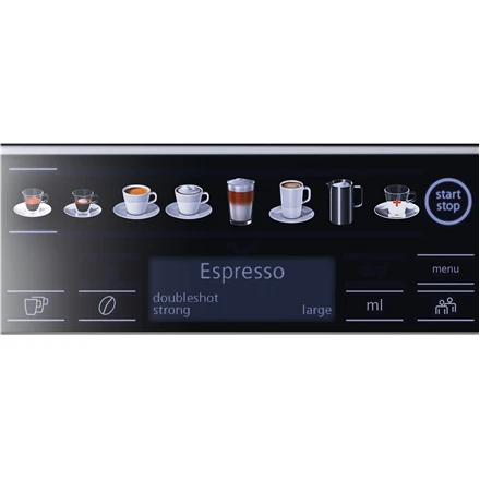 SIEMENS Kavos aparatas TE655203RW Slėgis 15 bar, Su pieno plakikliu, Automatinis, 1500 W, Juodas/ stainless steel