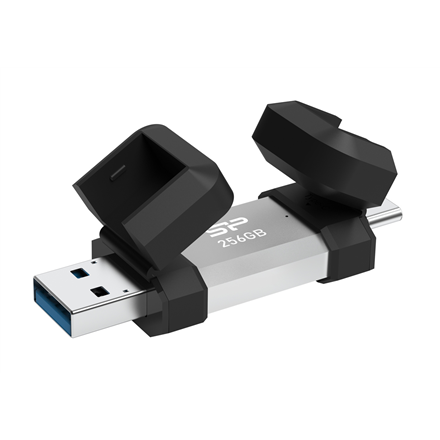 Silicon Power Dual USB Drive | Mobile C51 | 256 GB | USB Type-C/Type-A | Sidabrinis