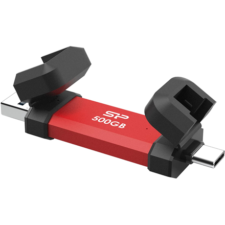 Kietasis diskas Silicon Power DS72 USB atmintinė 500 GB USB Type-A / USB Type-C 3.2 Gen 2 (3.1 Gen 2) Raudona