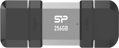 Silicon Power dvigubas USB diskas | „Mobile C51“ | 256 GB | USB C / A tipo | Sidabrinis