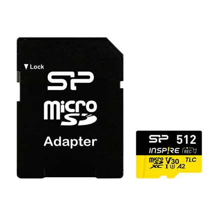 Atminties kortelė Silicon Power Inspire | 512 GB | Micro SDXC | Flash atminties klasė C10, UHS-I U3, V30