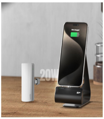 Silicon Power Bank | QD50 | 5000 mAh | USB-C | Baltas
