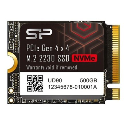 Silicon Power SSD | UD90 | 500 GB | SSD form factor M.2 2230 | Solid-state drive sąsaja PCIe Gen4x4 | Skaitymo greitis 4700 MB/s | Rašymo greitis 1700 MB/s