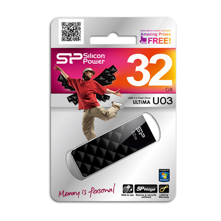 Silicon Power Ultima U03 8 GB, USB 2.0, Juodas