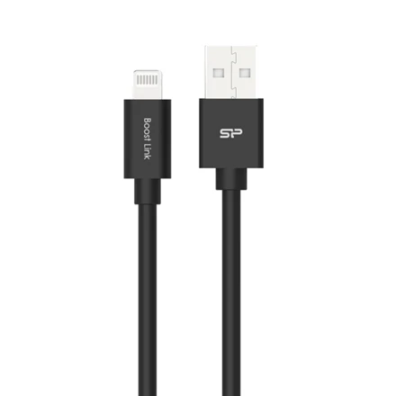 Silicon Power Silicio galia | A tipo USB prie žaibo kabelis | LK15 MFi | Apple | PVC | Juodas