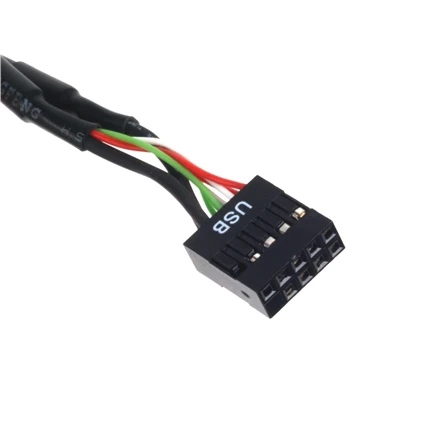 SilverStone sistemos laidas Vidinis 19 kontaktų USB 3.0 į USB 2.0 adapterio laidas 8 kontaktų, 19 kontaktų, 0,1 m, Juodas