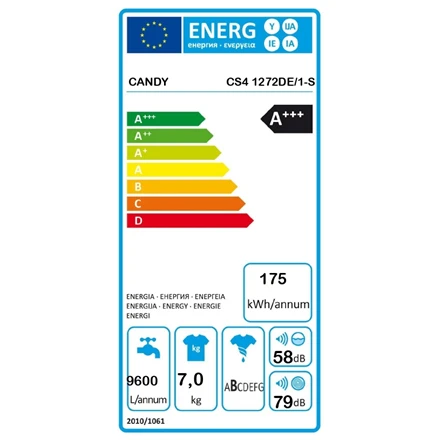 Skalbimo mašina Candy CS4 1272DE/1-S, balta