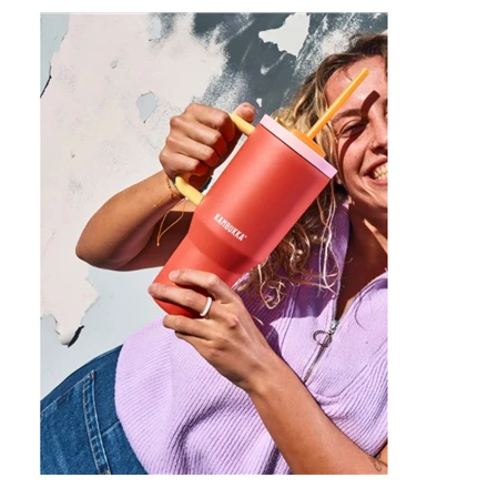 Kambukka Rio Tumbler Rožinė Papaya 950ml raudona