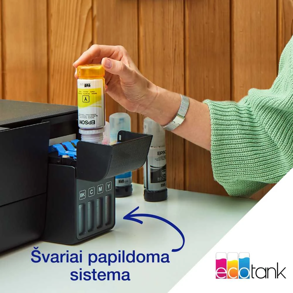 Daugiafunkcinis spausdintuvas Epson EcoTank L3230 Inkjet | Spalvotas | All-in-one | A4 | Juodas/Akcija CashBack 30eur