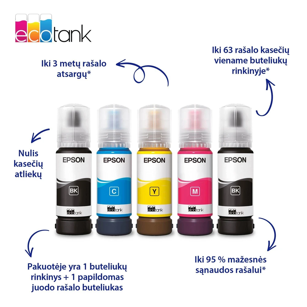 Daugiafunkcis rašalinis spausdintuvas Epson EcoTank L3356, A4, spalvotas, Wi-Fi, Wi-Fi Direct, AirPrint, baltas | C11CL62412