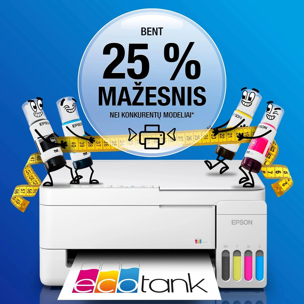 Daugiafunkcis rašalinis spausdintuvas Epson EcoTank L3356, A4, spalvotas, Wi-Fi, Wi-Fi Direct, AirPrint, baltas | C11CL62412