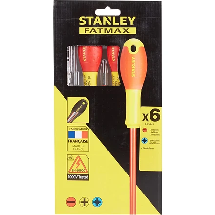 Stanley 065443 FatMax atsuktuvų rinkinys izoliuotas (6 dalys), įvairiaspalvis