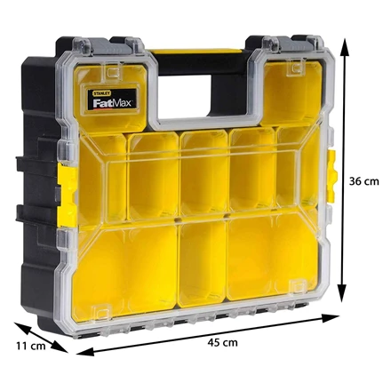 STANLEY® FATMAX® 10 skyrelių profesionalus organizatorius su plastikiniais fiksatoriais (1-97-521)