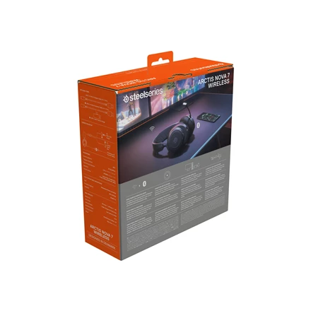 Belaidės žaidimų ausinės SteelSeries Arctis Nova 7, Juodos spalvos