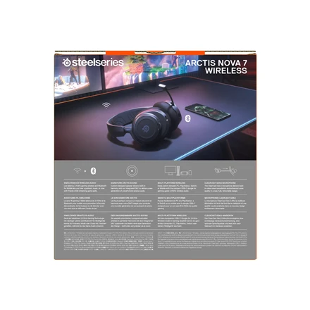 Belaidės žaidimų ausinės SteelSeries Arctis Nova 7, Juodos spalvos