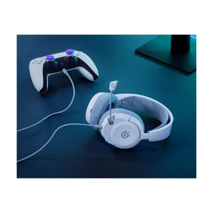 Ausinės žaidimams su mikrofonu SteelSeries Arctis Nova 1P Over-Ear, Baltos spalvos