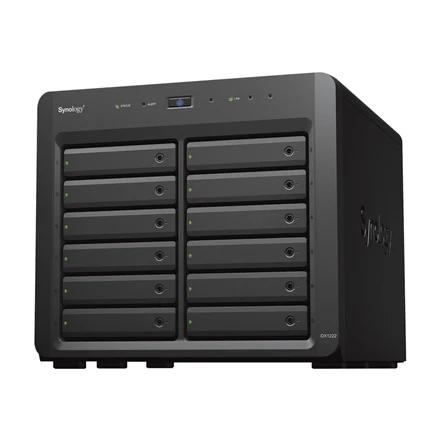 Serveris Synology Sinologija | Tower NAS išplėtimo blokas | DX1222 | Iki 12 HDD / SSD karšto pakeitimo (diskusiai neįskaičiuoti) | AC 100-240V, 50/60 Hz