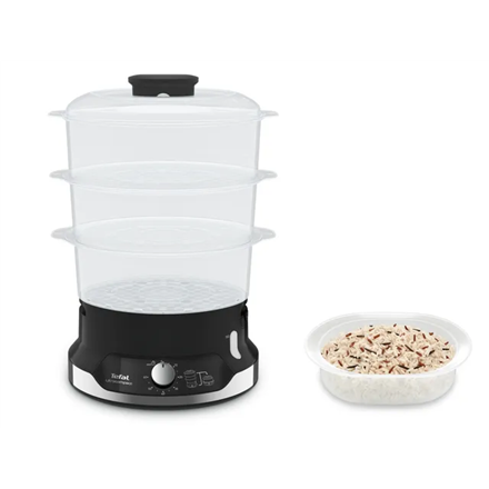 Garų puodas TEFAL | Maisto garintuvas | VC204810 Ultracompact | Juodas | 800 W | Talpa 9 l | Krepšelių skaičius 3