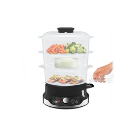 Garų puodas TEFAL | Maisto garintuvas | VC204810 Ultracompact | Juodas | 800 W | Talpa 9 l | Krepšelių skaičius 3