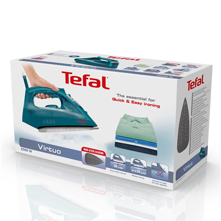 TEFAL FV1712 Garų lygintuvas, 2000 W, Vanduo tank capacity 200 ml, Continuous steam 24 g/min, Steam boost performance 85 g/min, Žalias