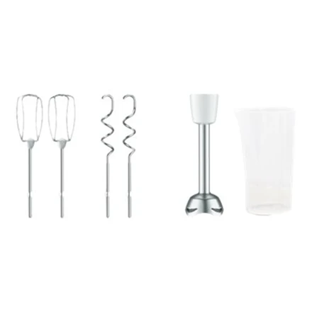 Plakiklis TEFAL | Hand Mixer | PrepMix+ HT462138 | Hand Mixer | 500 W | Greičių skaičius 5 | Turbo mode | Baltas