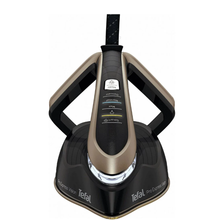 TEFAL | Pro Express Vision garo stotis | GV9820 | 3000 W | 1,2 l | 9 barai | Automatinis išjungimas | Vertikali garų funkcija | Kalkių valymo funkcija | Juodas/Auksas
