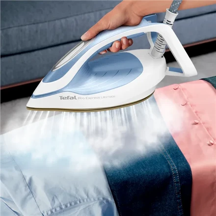 TEFAL | Steam Station Pro Express | GV9710E0 | 3000 W | 1,2 l | 7,6 baro | Automatinis išjungimas | Vertikali garų funkcija | Kalkių valymo funkcija | Baltas/Mėlyna