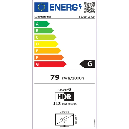 Televizorius LG 55UN640S0LD 55" UHD IPS 400 NITS 16/7 DVB-T2/S2/C WIFI