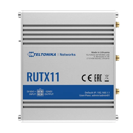 Šakotuvas Maršrutizatorius belaidis Teltonika RUTX11000000 (3G/4G/LTE SIM, 3G/4G/LTE USB, 2,4 GHz, 5 GHz)