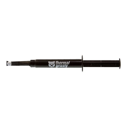 Thermal Grizzly | Terminis tepalas "Kryonaut" 1g | universalus | Šilumos laidumas: 12,5 W/mk * Šiluminė varža: 0,0032 K/W * Elektros laidumas: 0 pS/m * Klampumas: 130-170 Pas * Specifinis svoris: 3,7g/cm3 * Temperatūra: -200 °C / +350 °C W