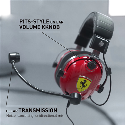 Thrustmaster | Ausinės Žaidimams | DTS T Racing Scuderia Ferrari Edition | su laidu | Over-Ear | Raudona/Juodas