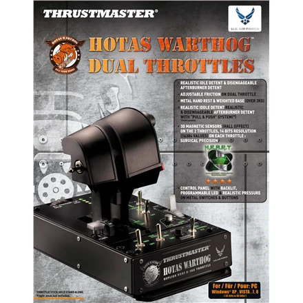 Thrustmaster | Hotas Warthog dvigubi droseliai | Juodas