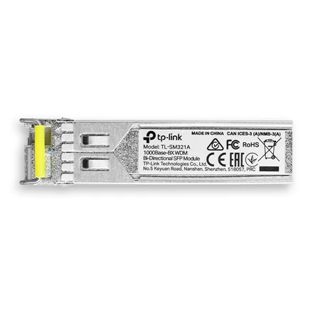 Šakotuvas TP-LINK | 1000 Base-BX WDM Bi-Directional SFP Module | TL-SM321A-2 | 9/125 μm SMF (Single-Mode Fiber) | 9/125 μm SMF (Single-Mode Fiber)